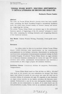Teresa Wilms Montt, discurso sentimental y crítica literaria de inicios del siglo XX  [artículo] Norberto Flores Castro