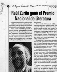 Raúl Zurita ganó el Premio Nacional de Literatura  [artículo]