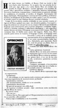 Opiniones  [artículo] Cristian Huneeus.