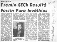 Premio SECH resultó festín para inválidos.  [artículo]