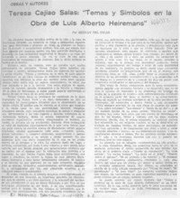 Teresa Cajiao Salas, "temas y símbolos en la obra de Luis Alberto Heiremans"