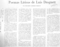 Poemas líricos de Luis Droguett