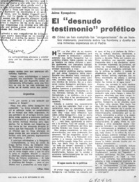 El "desnudo testimonio" profético