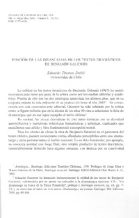 Función de las didascalias en los textos dramáticos de Benjamín Galemiri