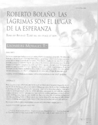 Roberto Bolaño: las lágrimas son el lugar de la esperanza