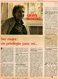 Ser mujer: un privilegio para mi-- : [Entrevista]