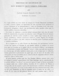 Discurso de recepción de don Roberto Montandón Paillard