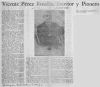 Vicente Pérez Rosales, escritor y pionero