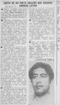 Carta de un poeta chileno que recorre América Latina