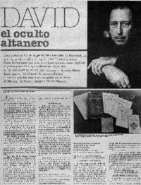 David el oculto altanero : [entrevistas]