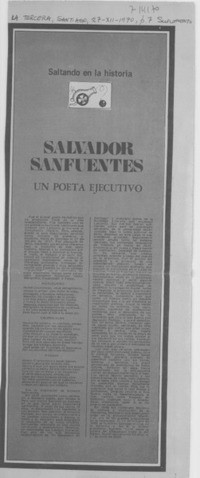 Salvador Sanfuentes, un poeta ejecutivo.