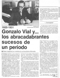 Gonzalo Vial y... los abracadabrantes sucesos de un periódo