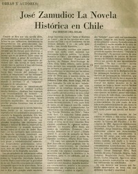 José Zamudio: la novela histórica en Chile