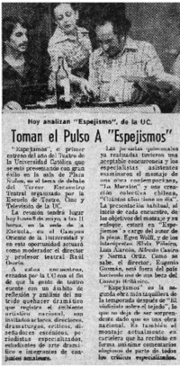 Toman el pulso a "Espejismos".