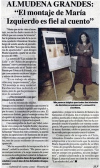 El montale de María Izquierdo es fiel al cuento : [entrevistas]