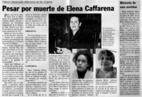 Pesar por muerte de Elena Caffarena.