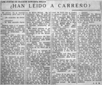 ¿Han leído a Carreño?