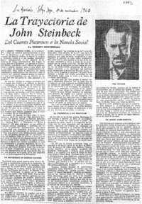 la Trayectoria de John Steinbeck Del cuento picaresco a la novela social