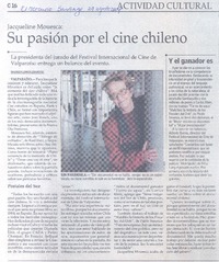 Jacqueline Mouesca: su pasión por el cine chileno.