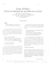 Jorge Teiller : notas al margen de un libro no escrito