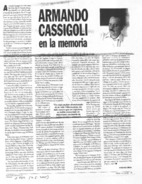 Armando Cassigoli en la memoria