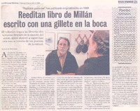 "Relación personal" fue publicado originalmente en 1968 : reeditan libro de Millán escrito con una gillete en la boca