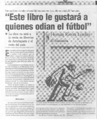 "Este libro le gustará a quienes odian el fútbol"