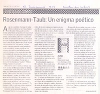 Rosenmann-Taub: un enigma poético