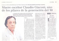 Muere escritor Claudio Giaconi, uno de los pilares de la generacion del 50