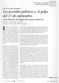 Los partidos políticos y el golpe de Estado del 11 de septiembre  [artículo] Manuel Loyola T.