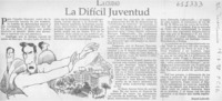 La difícil juventud  [artículo] Miguel Laborde