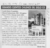 Grandes cuentos chilenos del siglo XX  [artículo] Floridor Pérez