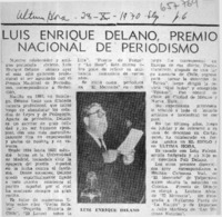 Luis Enrique Délano, premio nacional de periodismo.  [artículo]