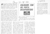 Coloquio con un poeta desaparecido