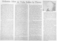 Ochenta años de vida sobre la tierra