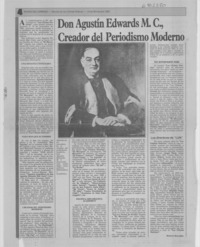 Agustín Edwards M. C., creador del periodismo moderno