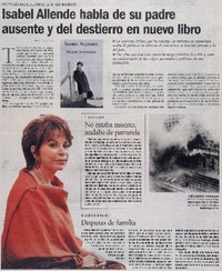 Isabel Allende habla de su padre ausente y del destierro en nuevo libro