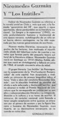 Nicomedes Guzmán y "Los Inútiles"