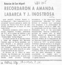 Recordaron a Amanda Labarca y J. Inostrosa.