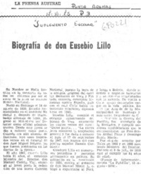 Biografía de don Eusebio Lillo.