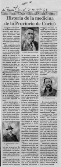 Historia de la medicina de la provincia de Curicó