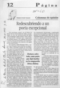 Redecubriendo a un poeta excepcional  [artículo] Ernesto Livacic Gazzano.