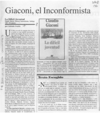 Giaconi, el inconformista