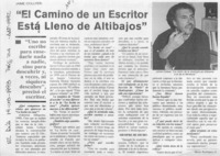 "El camino de un escritor está lleno de altibajos"  [artículo] Mario Rodríguez O.