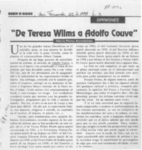 "De Teresa Wilms Montt a Adolfo Couve"
