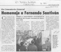 Homenaje a Fernando Santiván  [artículo].