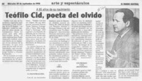 Teófilo Cid, poeta del olvido  [artículo].
