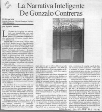 La narrativa inteligente de Gonzalo Contreras  [artículo] Ignacio Valente.
