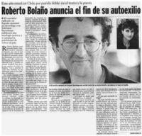 Roberto Bolaño anuncia el fin de su autoexilio