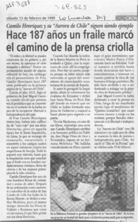 Hace 187 años un fraile marcó el camino de la prensa criolla  [artículo].